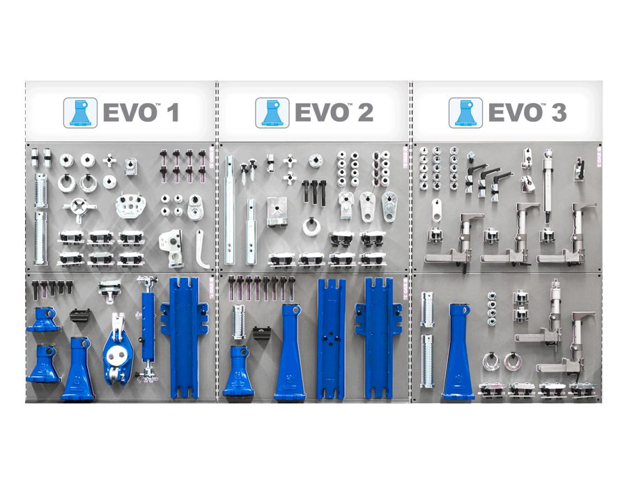 Car-O-Liner EVO 1, 2 and 3 anchoring and holding systems on tool boards